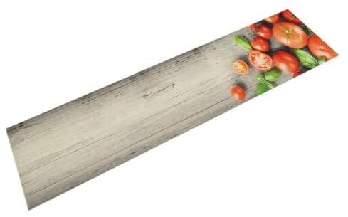 vidaXL Küchenteppich, Küchenläufer rutschfest Waschbar, Teppichläufer für Innen Außen, Teppich Läufer Küchenmatte, Tomaten 60x300cm Samt