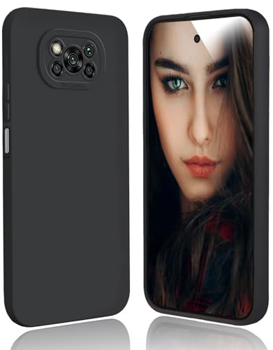 DESSEN Hülle für Xiaomi Poco X3 NFC/Poco X3 Pro Handyhülle - Silikon Schutzhülle Stoßfest Kameraschutz Protection Case Dünn Weiche TPU Bumper Cover Anti-Fingerabdruck, Schwarz