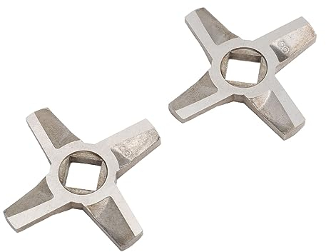 SEAFRONT 2Pcs Universal Meat Grinder Blades Replacement Stainless Steel Knife Cutter Cross Shaped Kitchen Aid Meat Grinder Attachment