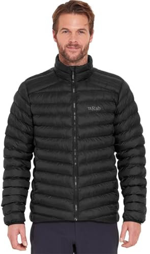 Rab Cirrus Herren-Jacke – leichter isolierter Mantel für Trekking, Klettern und Skifahren, Schwarz , L