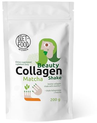 Diet-food - Collagen Beauty Shake - Kollagen Pulver mit Matcha Pulver - Nahrungsergänzungsmittel - Collagen Beauty Drink - 200 g - mit Geschmack Matcha