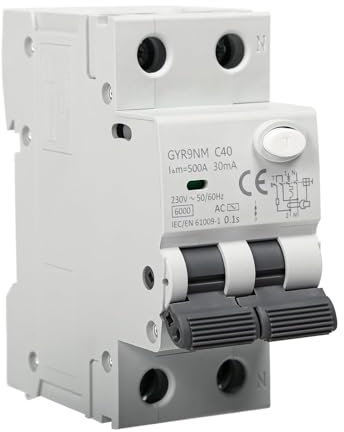 DEWIN Interruttore Magnetotermico Differenziale Salvavita 40A Magnetotermico Differenziale 40A 30MA 1P+N con Protezione da Sovraccarico e Cortocircuito Montaggio su Guida DIN
