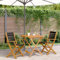 FENLAX 3-TLG. Bistro-Set Schwarz Polypropylen und Massivholz Gartengarnitur Terrassetisch Balkonmöbel Gartenmöbel Set Gartentisch mit Stühlen Klapp Möbel Outdoor Möbel Esszimmergruppe