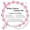 QianSiLi Breast Cancer Merchandise UK Bracelet de perles pour femme avec ruban rose, M, Pierre Acier inoxydable, Agate