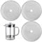 3 Pack 4 Inch French Press Replacement Cafetiere Coffee Filter Mesh Reusable Meshs Filters Replacement Stainless Steel Cafetiere Filter Mesh for 34 OZ/ 1000 ml Coffee Tea Makers