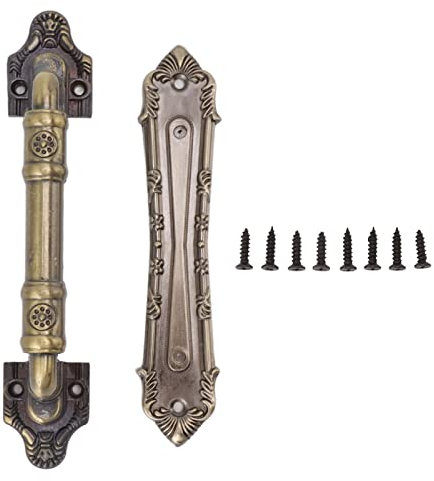 NDNCZDHC Türgriff, antiker Eisen-Schiebetürgriff mit Schrauben, bronzefarben, Scheunentorgriff, Vintage-Türbeschläge für Schränke