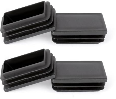 OSDUE Rectangle Bouchons pour Tuyau, 4 pièces 50 * 30MM Bouchons de Couverture Cache Tube en Plastique Bouchon Pied de Chaise Embout de Bouchon en Plastique Noir, pour Chaises, Canapés, Tables