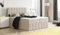 Moderne Boxspringbett MERA Premium Bett mit Bettkasten Ziernähten Bonell Matratze H3 Federkern Topper Polsterbett Doppelbett Schlafzimmer (Beige: Aura 01, 200 x 200 cm)