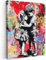 MuchoWow© Bilder 60x80 cm Wohnzimmer Deko Modern Wandbild Kunstdruck auf Leinwand Bild Schlafzimmer über Bett Room Decor Geschenke Graffiti - Schwarz und Weiß - Straßenkunst