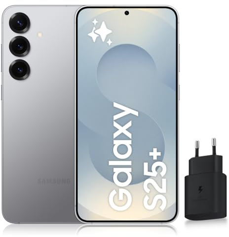 Samsung Galaxy S25+, Smartphone Android 5G avec Galaxy AI, 256 Go, Chargeur secteur rapide 25W inclus, Smartphone déverrouillé, Gris, Version FR