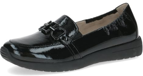 Caprice Damen Slipper aus Leder Bequem, Schwarz (Black Naplak), 39 EU