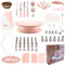 TechVizrs Backzubehör fuir Torten Set 207,Torten Zubehör, Backzubehör, Tortenplatte Drehbar, Cake Decorating Turntable für Anfänger und Profis (Rosa)