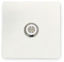 KTC-Home PREMIUM Türklingel Verkehrsweiß - LED Drucktaster Weiß - Größe: 8x8cm - RAL 9016 - UV & Witterungsbeständig - Pulverbeschichtet