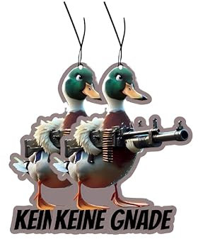 2 × Lufterfrischer mit Enten Motiv keine Gnade, Witziger Auto Duftbaum, Lustiger Duftanhänger, Auto Zubehör, Humorvoller Auto Lufterfrischer, Car Air Freshener, Accessoires fürs Auto