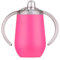 Stgbcst Biberon d'apprentissage en acier inoxydable de 300 ml avec poignée - Gobelet d'apprentissage personnalisé à double couche - Anti-fuite et anti-fuite - Avec bec de canard (magenta transparent)