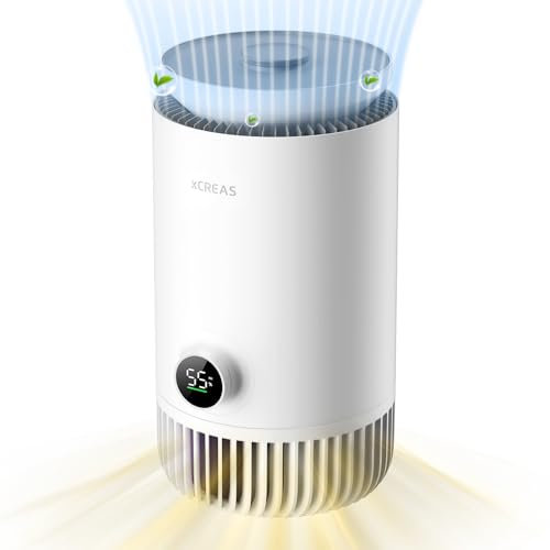 xCREAS Humidificador y purificador de aire en uno, combo de humidificador evaporativo y purificador de aire HEPA para dormitorio, relleno superior del tanque de agua de 0.8 galones, 23 dB bastante