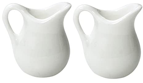 Amosfun 3 Sätze Mini-milchkännchen Für Kinderspielzeug Toys for Miniatures Behälter Espresso-schaumkanne -küchenzubehör -hauskrug Keramik Weiß 2 Stück * 3