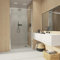 BATHME LONDON-1 Mampara Ducha 1 Fijo+1 Corredera Cromo Transparente - Medida: 124-128 cm 124-128 cm