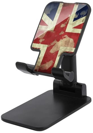 QSMGHKD Tragbare Handyhalterung, Retro-Nationalflaggen-Druck, faltbarer Telefonständer für den Schreibtisch, winkelhöhenverstellbare Handyhalterung, Dock für alle Handys, iPhone, iPad, Tablet 10,2
