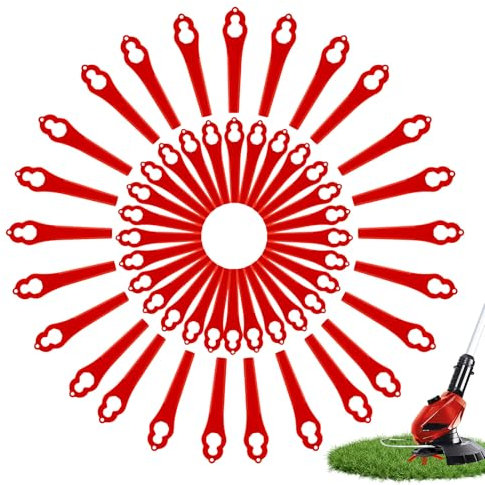 100 Stück Ersatzmesser Kompatibel mit Rasentrimmer Einhell GE-CT 18 Li Kit,GE-CT 18 Li-Solo,GC-CT 18/24 Li-Solo,GC-CT 18/24 Li P-Solo und GC-CT 18/24 Li P,Kunststoffmesser für Einhell Akku (02)