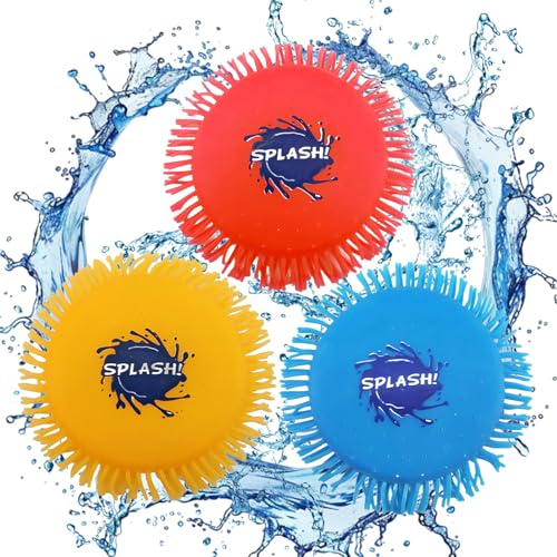 Bogoro Wasser Wurfscheibe 3 Teiliges Set Super Weich Absorbierende Wasserfliegende Scheiben Tragbare Wasserfrisbee Splash Wiederverwendbar für Freibad Strand Kinder Erwachsene Wasserspielzeug Ø 17 cm