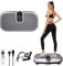 Vibrationsplatte 4D, Rüttelplatte Sport für Zuhause mit Fernbedienung und Widerstandsbändern, Heizfunktion&Bluetooth, 150KG Kapazität Vibrationsboard, 120 Vibrationsstufen