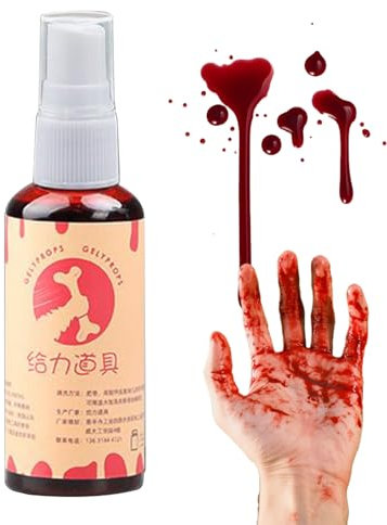 Halloween Faux Sang Réaliste Liquide - 30ml Maquillage De Faux Sang Lavable - Effet Réaliste - Pour Vêtements, Zombie, Vampire Et Déguisement, Effets Spéciaux,Sang De Scène,Sfx Make Up