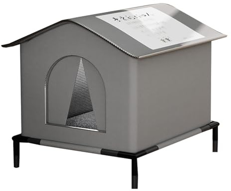 Katzenhaus für Draußen - Katzenhaus Outdoor Winterfest Wasserdicht mit Erhöhtem Sockel - Großer Raum, Geschlossen, für Alle Jahreszeiten Geeignet, Bissfest,Geeignet für Katzen Und Kleine Hunde