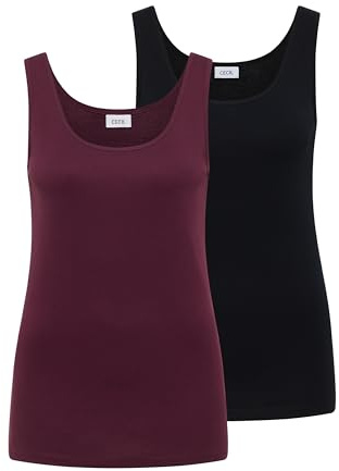 Cecil Damen Basic Top mit Rundhals im 2er-Pack