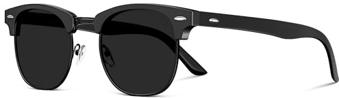 Neusaro Polarisierte-Halbrahmen-Sonnenbrille Herren Damen Retro | UV Schutz Klassisch Sonnenbrillen,Ideal für Autofahren Reisen und Camping