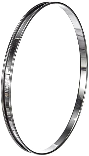 De Buyer - Cercle à tarte rond en inox à bord roulé - 30 x 2 cm - Surface Lisse, Démoulage Facile, Pour des Résultats Sans Défaut et Délicieux, Argent
