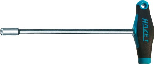 Hazet Steckschlüssel, mit T-Griff 428LG-8, Außenprofil Sechskant, SW 8 mm | Abtrieb Außenprofil Sechskant, Chrom-Vanadium, verchromt, SW 8 mm, Ø 12.2 mm, Länge l1 350 mm, Länge l2 384 mm, 156 g