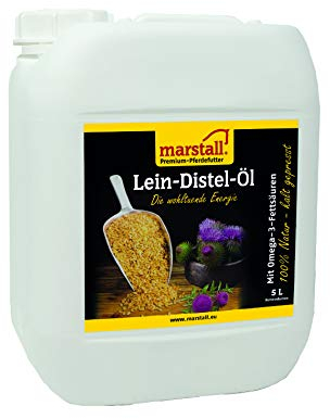 marstall Premium-Pferdefutter Lein-Distel-Öl, 1er Pack (1 x 5 kilograms), rot