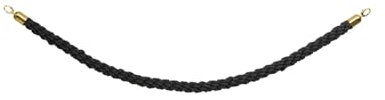 SECURIT - Corde Torsadée pour Système de Barrière Classic - avec Embouts Métalliques - pour Bar, Restaurant, Boîte de Nuit, Boutique - L. 152 cm - Finition Dorée - Noire