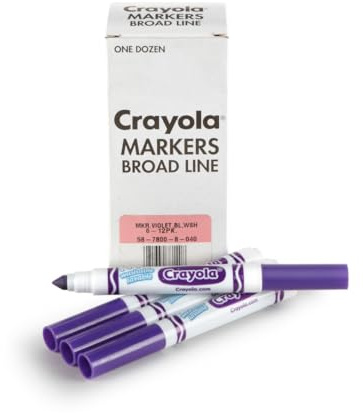 Crayola Washable Broad Line Markers - Violet Purple (12ct), Bulk Markers for Classrooms & Teachers