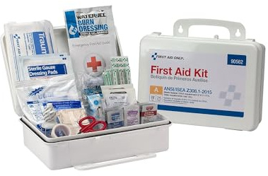 First Aid Only 90562 ANSI A 2015 and OSHA Compliant First Aid Kit, 25-Person Emergency First Aid Kit for Business, Home, Car, and Construction Sites, 89 Pieces