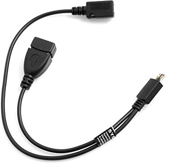 System-S OTG Host Kabel 3 in 1 Micro USB (Male) zu Micro USB (Female) USB A (Female) Datenkabel 30 cm
