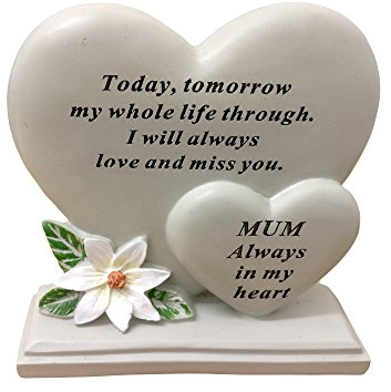 David Fischhoff Mum Double Heart Plaque, Cream