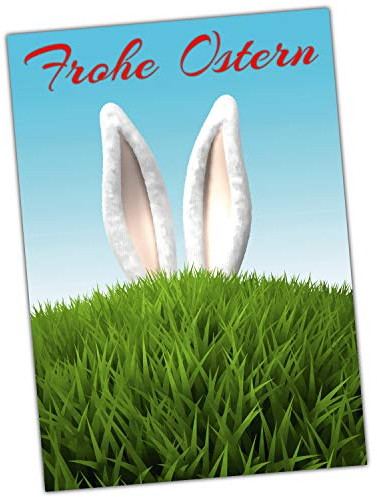 A4 XXL Osterkarte HASENOHREN mit Umschlag - lustige Premium Klappkarte für liebe Kollegen Freunde Verwandte - Frohe Ostern Karte von BREITENWERK