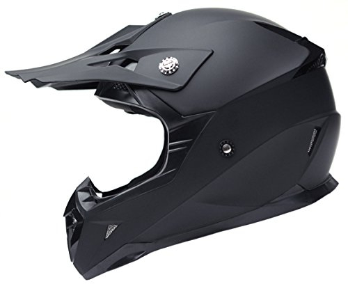 Motocross Motorradhelm Downhill Fullface Helm - Yema YM-915 Cross DH Enduro Quad Mountainbike BMX MTB Helm ECE für Damen Herren Erwachsene-Schwarz Matt-L