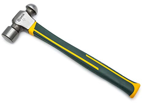 SATA Martello a punta sferica ST92304SC con testa in acciaio forgiato da 907 g, con manico in fibra di vetro e manico sagomato antiscivolo, verde