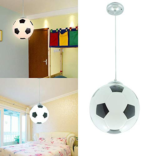 Wankd Kinderzimmer Licht Kreative Fußball Pendelleuchte Moderne LED Junge Mädchen Augenschutz Deckenleuchte E27 Wohnzimmer Schlafzimmer Kindergarten Dekoration Licht (Schwarz)