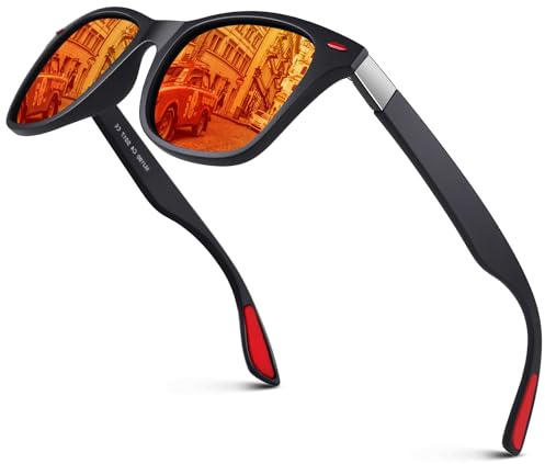 GQUEEN Sonnenbrille Herren Damen Polarisierte Leichtgewicht Rechteck UV400 | Leicht TR90-Gestell, Verdrehfreies Design, Angeln, Autofahren, Reisen, Laufen, Golfen