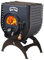 Werkstattofen Bruno Mini I mit Herdplatte - 6 kW Warmluftofen - Top Qualität - hochwertiger Stahl - Zulassung für Deutschland und Schweiz - BimSchV (Untergestell Klassik, Seitenverkleidung Quattro)