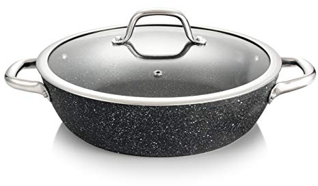 Tescoma 780356 President Stone Padella Fonda con Coperchio, 28 cm