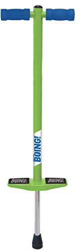 Geospace Jumparoo BOING! JR. Steel POGO STICK by Air Kicks, Small for Kids 50 to 90 Lbs (18-40 kgs) - Active Play Outdoor Fun that Promotes Exercise & Balance Skills (Green)