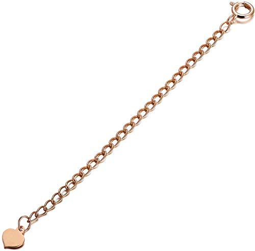 SISGEM Necklace Extender Chain, 9ct Rose Gold Necklace Chain Extender with 1-3 inch Extension for Necklace Bracelet Anklet Choker