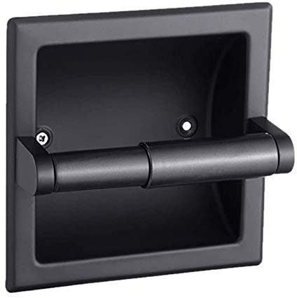 Cxcdxd Einbau- papierhalter toiletteChrom für Wohnkabine Badezimmer Küche Commecial Inklusive Zubehör (Mattschwarz) Toilettenpapierhalter