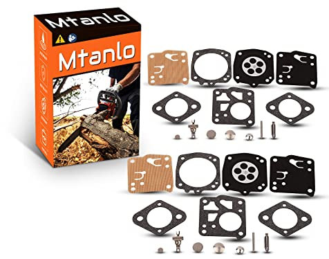Mtanlo 2 Stk. Vergaser Vergaser Überholreparatursatz für Tillotson RK-23HS RK-17HS Husqvarna 61 266 268 272XP 281 181 Jonsered 625 630 Homelite XL SXL915 X-12 Super XL Oleomac 261 350 481 482