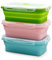 Lot de 3 boîtes de conservation alimentaires en silicone avec couvercles rétractables, pliables, sans BPA, 1200 ml